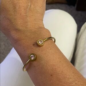 Elegant Gold and Pink tourmaline Stone Bracelet